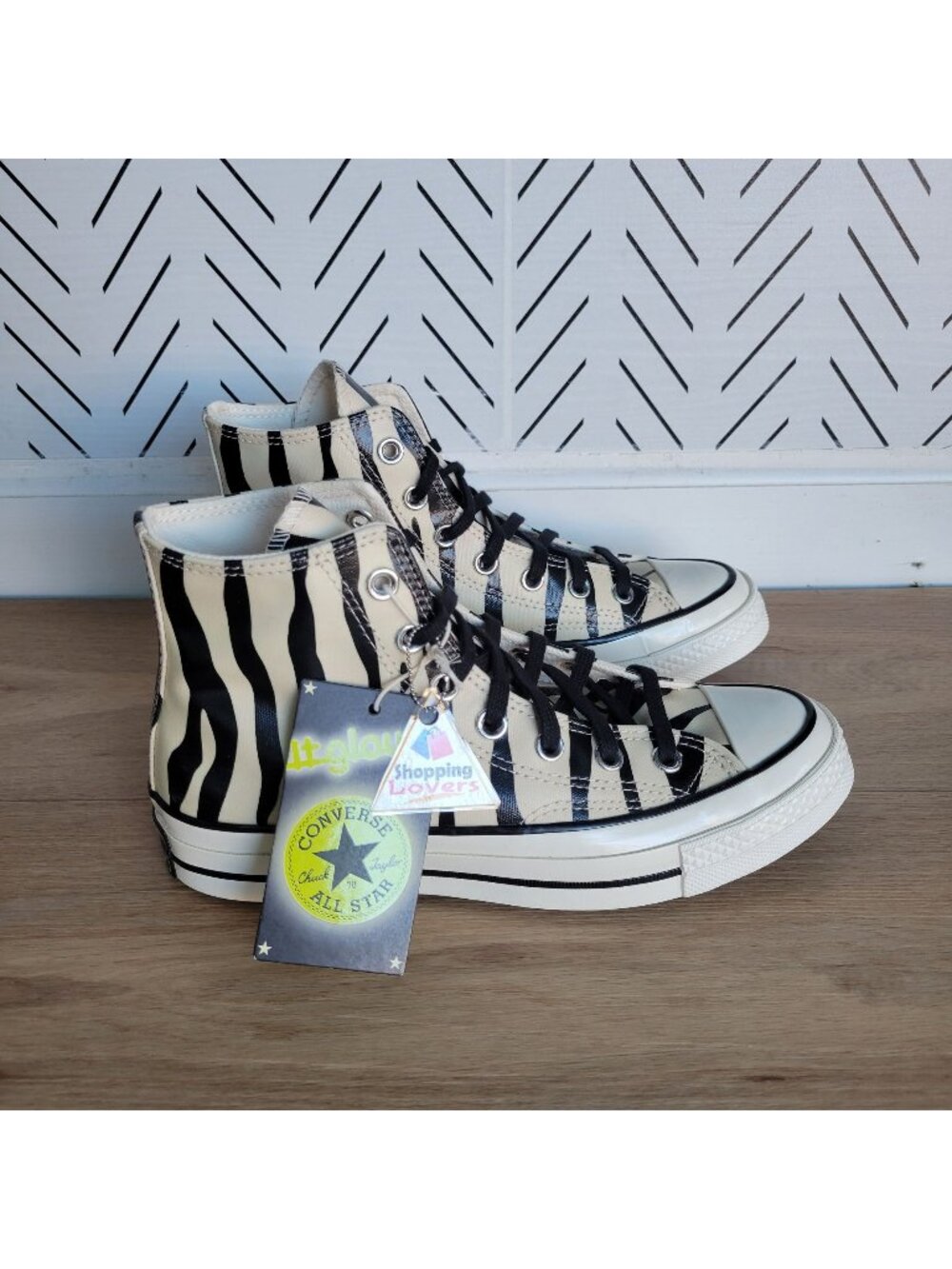 ⭐Converse Chuck 70 Hi Sz 7 Men's Shoes Zebra Print Canvas Glow Sneakers A15032C⭐